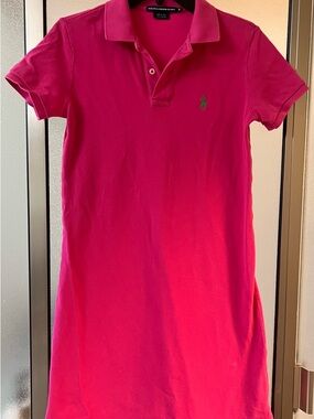 Ralph Lauren Hot Pink Polo Dress with Green Pony